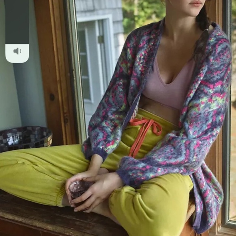 Anthropologie‎ Maeve Peggy Python Cardigan SIZE XS oversized alpaca soft
